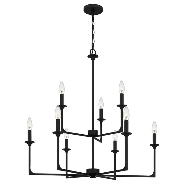 Quoizel Prescott Chandelier 9 Lights Matte Black PRC5232MBK - main